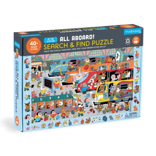 Supplemental image for 9780735377448 - All Aboard! Train Station 64 Piece Search & Find Puzzle