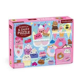 Supplemental image for 9780735378698 - Cat Cafe 60 Piece Scratch & Sniff Puzzle