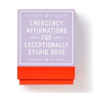 Cover image for 9780735379343 - Emergency Affirmations for Exceptionally Stupid Days Card Deck