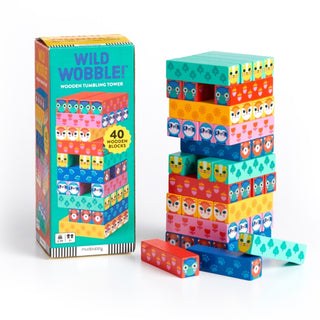 Supplemental image for 9780735380400 - Wild Wobble! Wooden Tumbling Tower