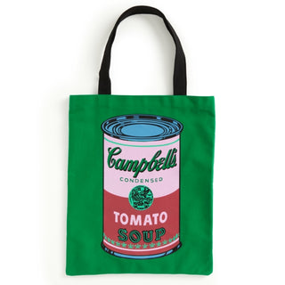 Cover image for 9780735380646 - Warhol Soup Can Canvas Tote Bag - Green