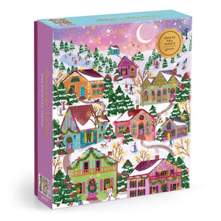 Supplemental image for 9780735386082 - Joy Laforme Snowcap Village 1000 Piece Foil Puzzle