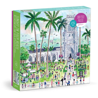 Cover image for 9780735387942 - Michael Storrings Sunday in Palm Beach Bethesda by the Sea 500 Piece Puzzle