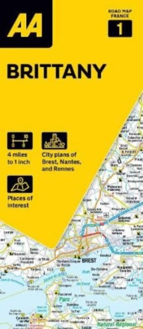 Cover image for 9780749583880 - AA Road Map Brittany