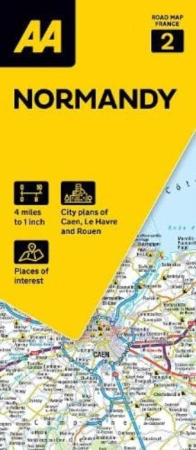 Cover image for 9780749583897 - AA Road Map Normandy