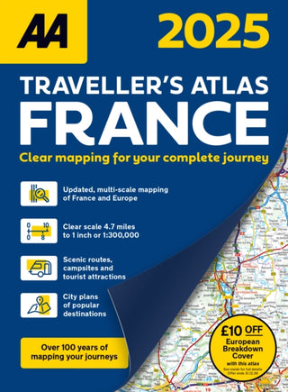 Cover image for 9780749584016 - AA Traveller's Atlas France 2025