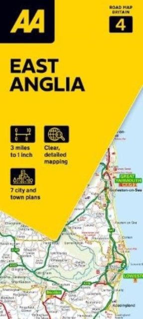Cover image for 9780749584092 - AA Road Map East Anglia