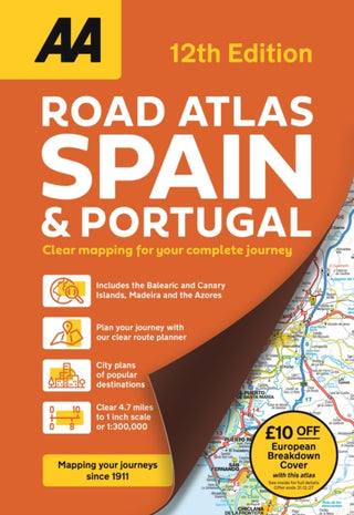 Cover image for 9780749584399 - AA Road Atlas Spain & Portugal