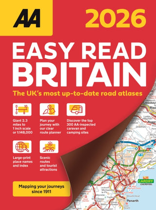 Supplemental image for 9780749584436 - AA Easy Read Atlas Britain 2026