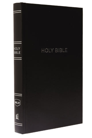 Cover image for 9780785215929 - NKJV, Pew Bible, Hardcover, Black, Red Letter, Comfort Print
