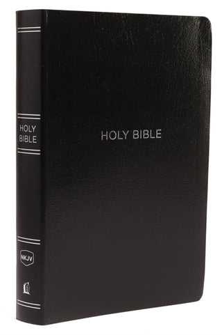 Cover image for 9780785217701 - NKJV Holy Bible, Giant Print Center-Column Reference Bible, Black Leather-look, Thumb Indexed, 72,000+ Cross References, Red Letter, Comfort Print: New King James Version