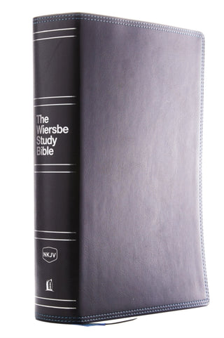 Cover image for 9780785220985 - NKJV, Wiersbe Study Bible, Leathersoft, Black, Red Letter, Comfort Print