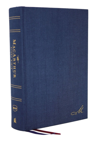 Cover image for 9780785223030 - NKJV, MacArthur Study Bible, Blue Cloth over Board, Comfort Print