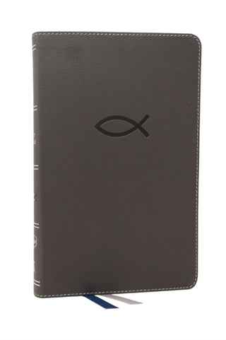 Cover image for 9780785225782 - NKJV, Thinline Bible Youth Edition, Leathersoft, Gray, Red Letter, Comfort Print