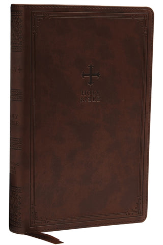 Cover image for 9780785230397 - NRSV Catholic Edition Gift Bible, Brown Leathersoft (Comfort Print, Holy Bible, Complete Catholic Bible, NRSV CE)
