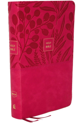 Cover image for 9780785233633 - NKJV, End-of-Verse Reference Bible, Personal Size Large Print, Leathersoft, Pink, Red Letter, Comfort Print