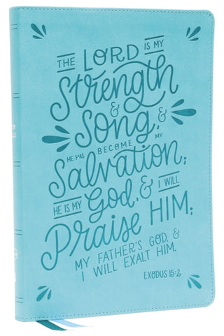Cover image for 9780785242215 - NKJV, Thinline  Bible, Verse Art Cover Collection, Leathersoft, Teal, Red Letter, Comfort Print