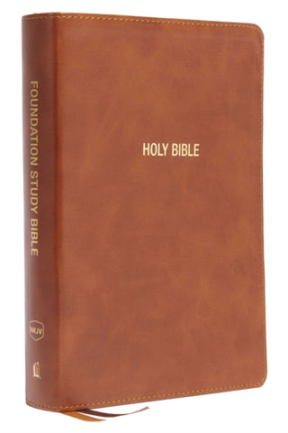 Cover image for 9780785261599 - NKJV, Foundation Study Bible, Large Print, Leathersoft, Brown, Red Letter, Thumb Indexed, Comfort Print