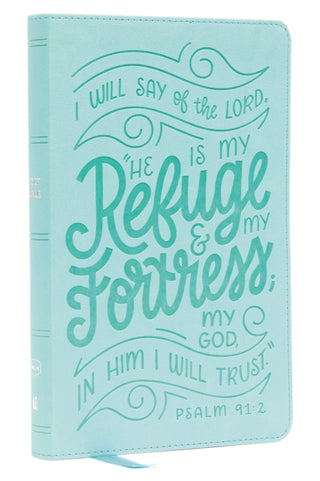 Cover image for 9780785291503 - NKJV, Thinline Youth Edition Bible, Verse Art Cover Collection, Turquoise Leathersoft, Red Letter, Comfort Print