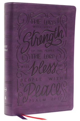 Cover image for 9780785292760 - NKJV, Giant Print Center-Column Reference Bible, Verse Art Cover Collection, Leathersoft, Purple, Red Letter, Comfort Print