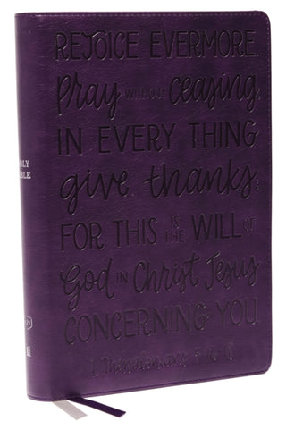 Cover image for 9780785293248 - KJV Holy Bible: Large Print with 53,000 Cross References, Purple Leathersoft, Red Letter, Comfort Print (Thumb Indexed): King James Version (Verse Art Cover Collection)