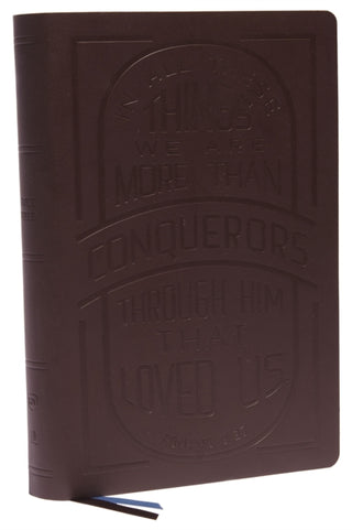 Cover image for 9780785293255 - KJV Holy Bible: Large Print with 53,000 Cross References, Brown Genuine Leather, Red Letter, Comfort Print: King James Version (Verse Art Cover Collection)