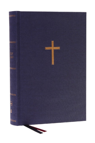 Cover image for 9780785294542 - NKJV, Single-Column Wide-Margin Reference Bible, Cloth over Board, Blue, Red Letter, Comfort Print