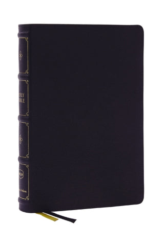 Cover image for 9780785297390 - NKJV, Large Print Thinline Reference Bible, Blue Letter, Maclaren Series, Leathersoft, Black, Comfort Print