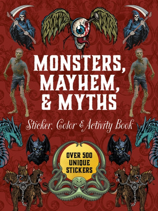 Cover image for 9780785846796 - Monsters, Mayhem, and Myths Sticker, Color & Activity Book
