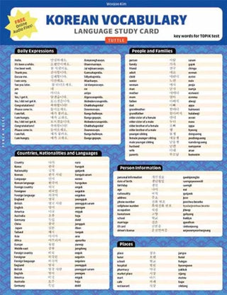 Cover image for 9780804853279 - Korean Vocabulary Language Study Card
