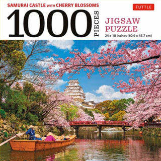 Cover image for 9780804854146 - Samurai Castle with Cherry Blossoms 1000 Piece Jigsaw Puzzle
