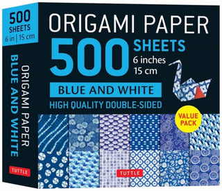 Cover image for 9780804854917 - Origami Paper 500 Sheets Blue & White 6" (15 Cm)