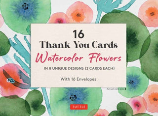 Cover image for 9780804857307 - 16 Thank You Cards Watercolor Flowers