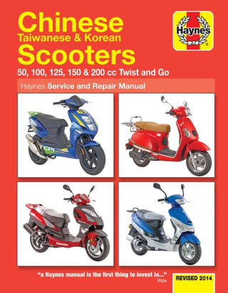 Cover image for 9780857336460 - Chinese, Taiwanese & Korean Scooters 50cc, 125cc & 150cc (04-14) Haynes Repair Manual