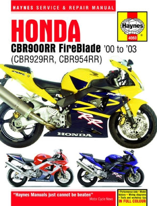Supplemental image for 9780857338907 - Honda CBR900RR FireBlade (00 - 03) Haynes Repair Manual