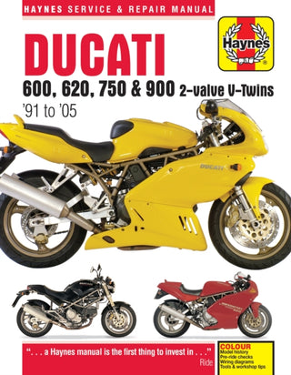 Cover image for 9780857339867 - Ducati 600, 620, 750 & 900 2-valve V-Twins (91 - 05) Haynes Repair Manual