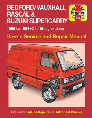 Cover image for 9780857339935 - Bedford/Vauxhall Rascal & Suzuki Supercarry (86 - Oct 94) Haynes Repair Manual