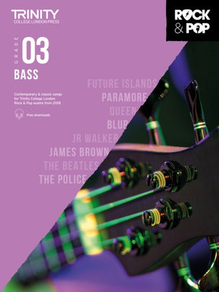 Cover image for 9780857366320 - Trinity College London Rock & Pop 2018 Bass Grade 3