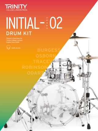 Cover image for 9780857368126 - Trinity College London Drum Kit From 2020. Initial-Grade 2