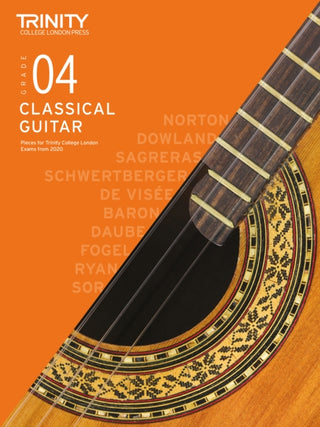 Cover image for 9780857368348 - Trinity College London Classical Guitar Exam Pieces From 2020: Grade 4