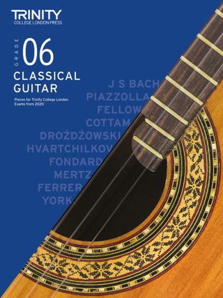 Cover image for 9780857368362 - Trinity College London Classical Guitar Exam Pieces From 2020: Grade 6