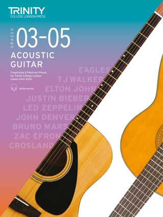Cover image for 9780857368966 - Trinity College London Acoustic Guitar Exam Pieces From 2020: Grades 3–5