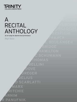 Cover image for 9780857368980 - A Recital Anthology (High Voice)
