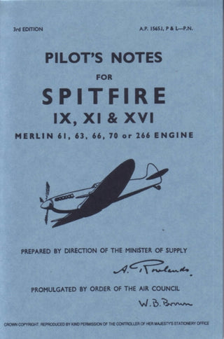 Cover image for 9780859790468 - Spitfire IX, XI & XVI Pilot Notes