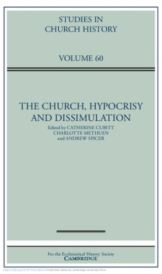 Supplemental image for 9781009567176 - The Church, Hypocrisy and Dissimulation: Volume 60
