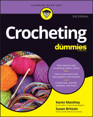 Cover image for 9781119287117 - Crocheting For Dummies with Online Videos, Third E dition