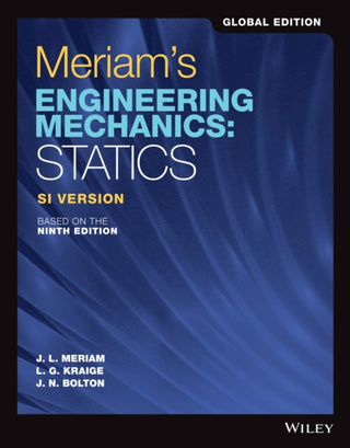 Cover image for 9781119665045 - Meriam's Engineering Mechanics