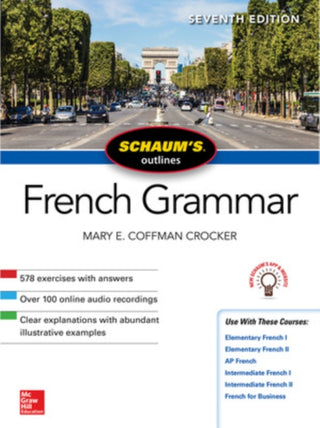 Cover image for 9781260120950 - Schaum's Outline of French Grammar, Seventh Edition