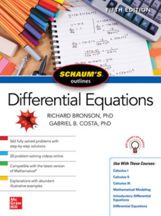 Cover image for 9781264258826 - Schaum's Outline of Differential Equations, Fifth Edition
