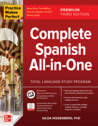 Cover image for 9781264285549 - Practice Makes Perfect: Complete Spanish All-in-One, Premium Third Edition